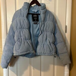 Hollister Sky Blue Corduroy Puffer Jacket